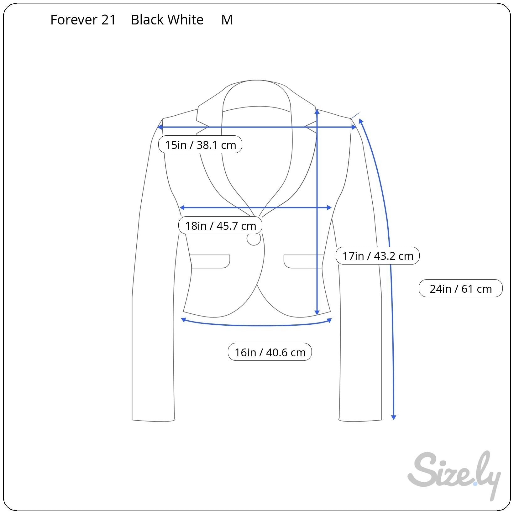 Forever 21 Womens Black White Tweed Cropped Double Breasted Blazer Jacket M