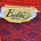Switch Beeline Fashions Vintage 60s Mod Orange Blue Diamond Knit Cardigan Sweater M 2 image