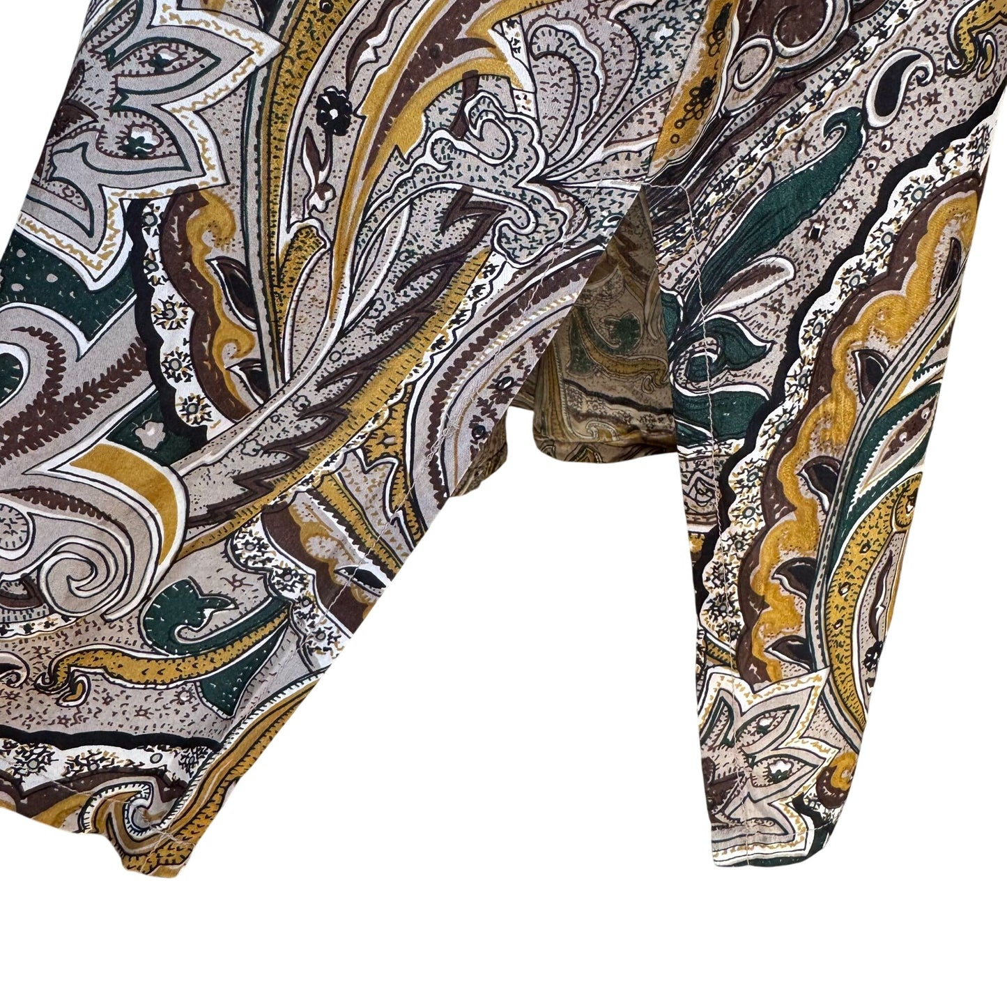 Adrian Jordan Vintage Womens Boho Paisley Silk Long Sleeve Button Shirt Blouse 22