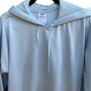 Switch Adidas Aeroready Embossed Logo Mesh Hood Pullover Hoodie Pastel Blue Womens L 3 image