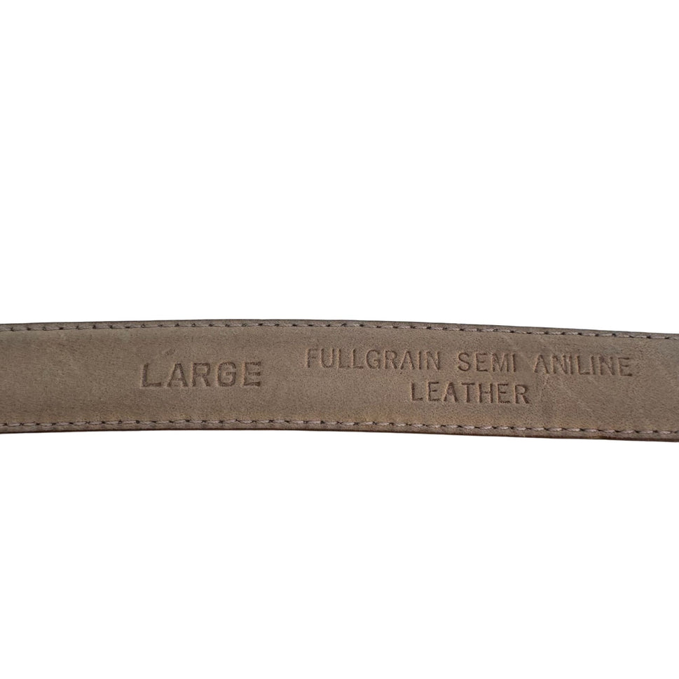 Liz Claiborne Vintage Womens Tan Full Grain Semi Aniline Leather Skinny Belt L