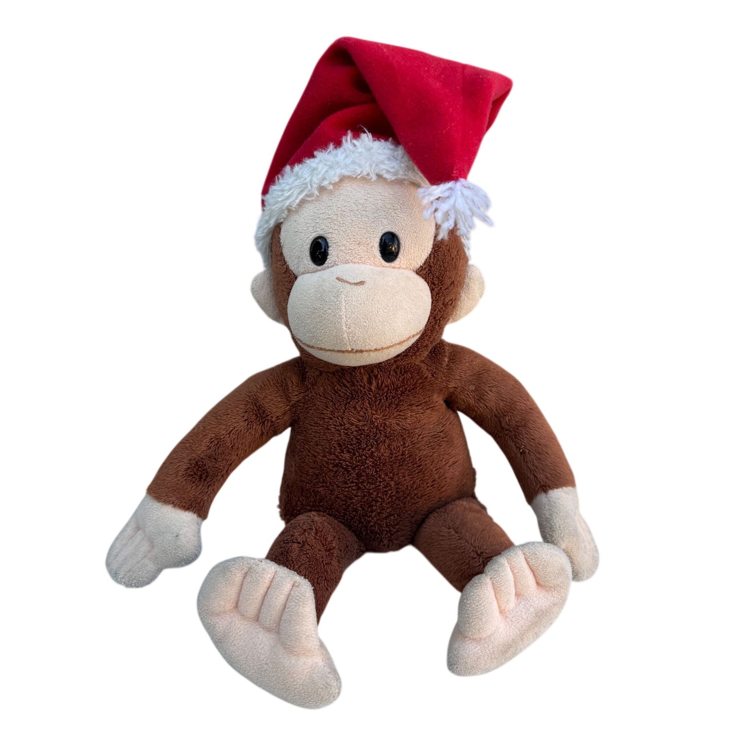 Curious George Vintage 90s Collectible Monkey Plush Toy With Santa Hat Applause