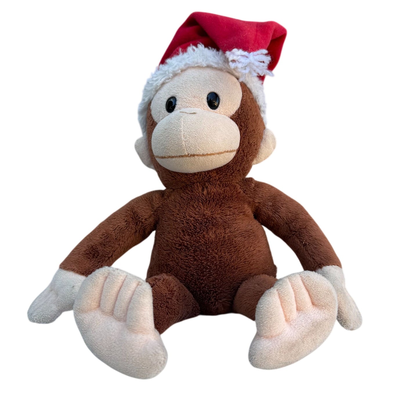 Curious George Vintage 90s Collectible Monkey Plush Toy With Santa Hat Applause