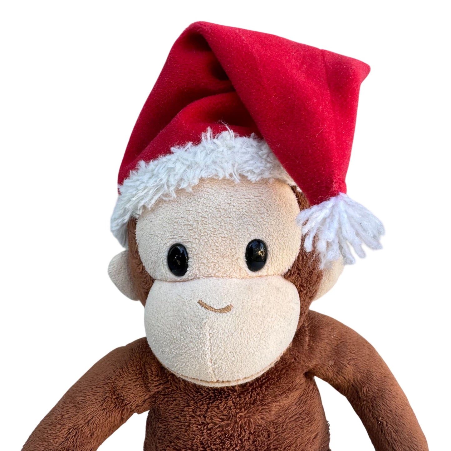 Curious George Vintage 90s Collectible Monkey Plush Toy With Santa Hat Applause