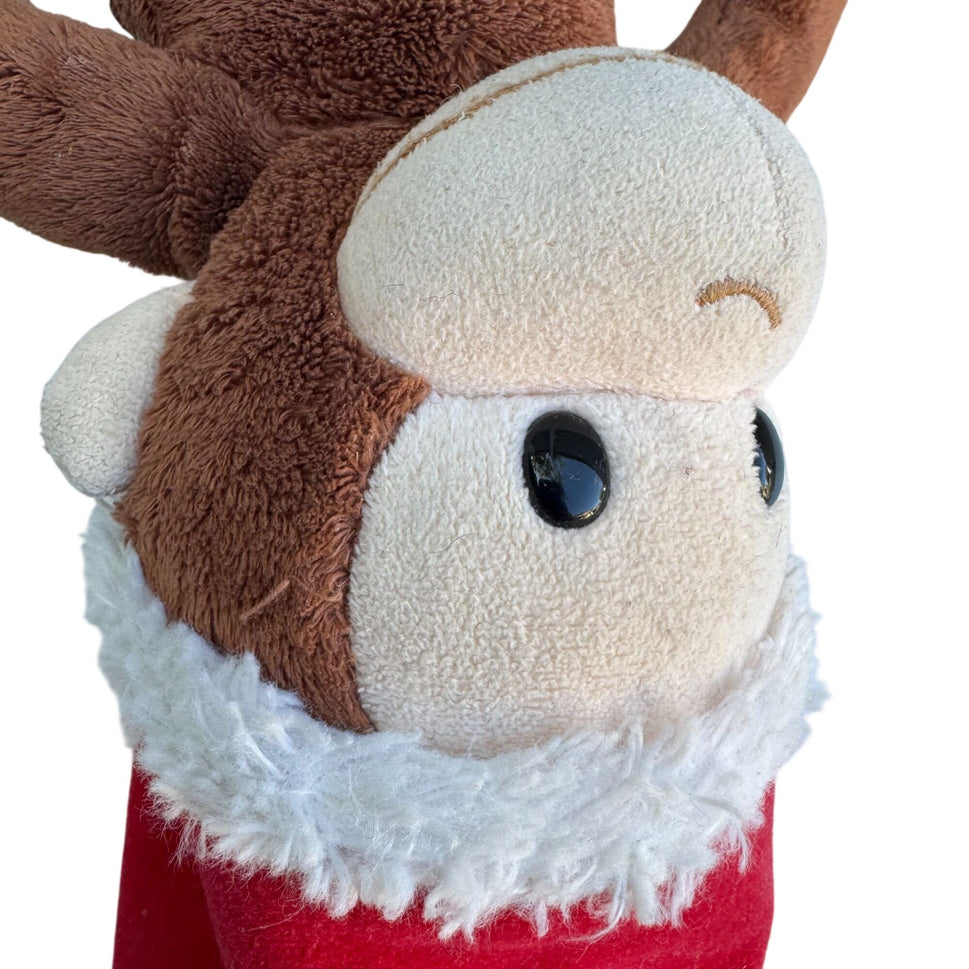 Curious George Vintage 90s Collectible Monkey Plush Toy With Santa Hat Applause