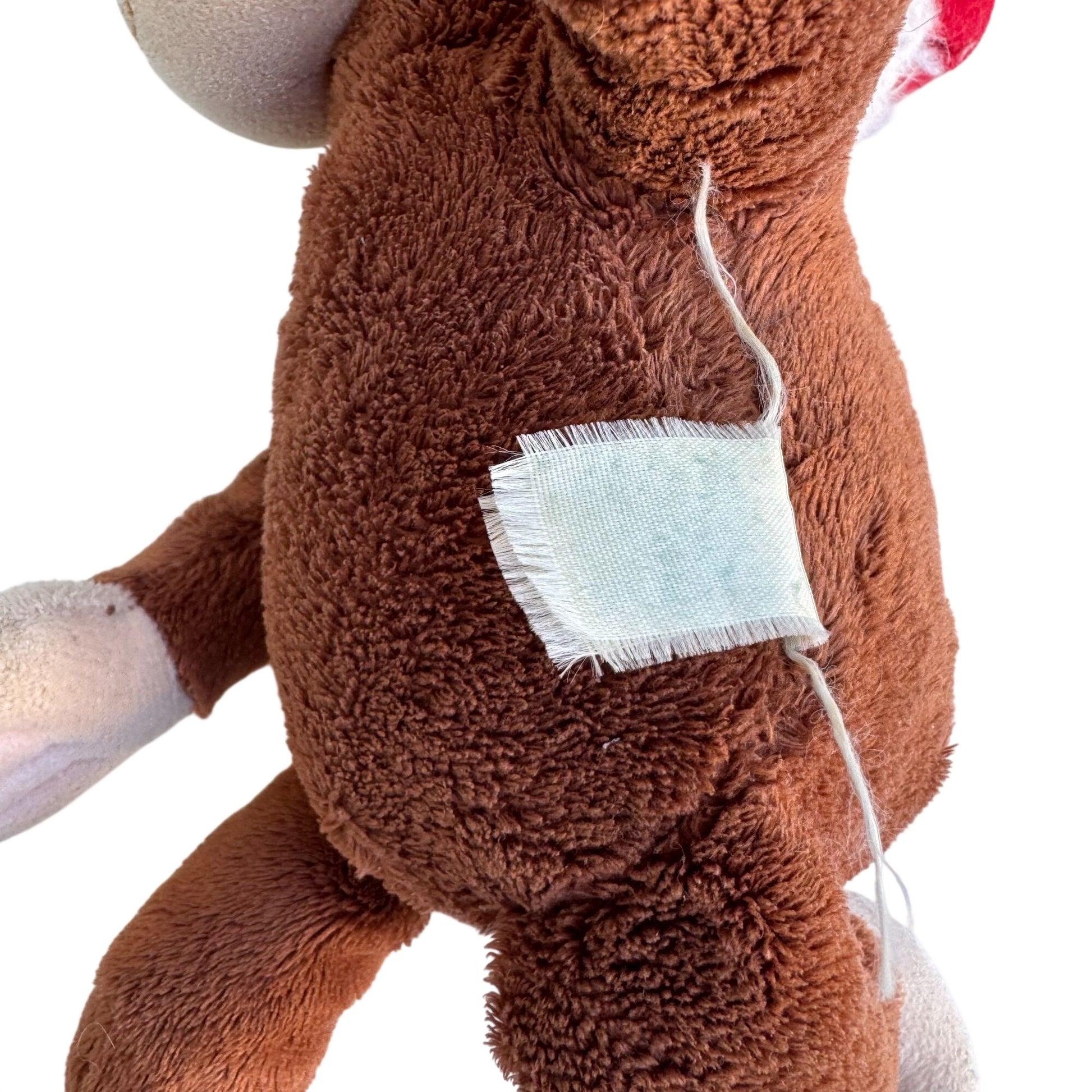 Curious George Vintage 90s Collectible Monkey Plush Toy With Santa Hat Applause