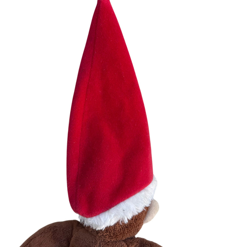 Curious George Vintage 90s Collectible Monkey Plush Toy With Santa Hat Applause