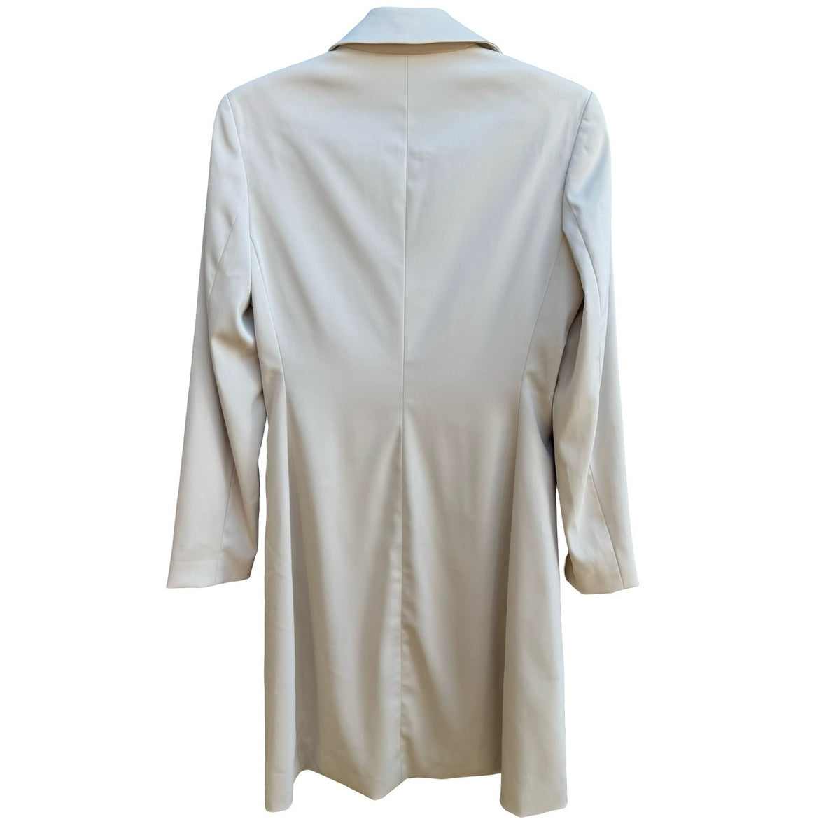 Tahari Minimalist Longline Quiet Luxury Tailored Neutral Blazer Jacket Coat 8