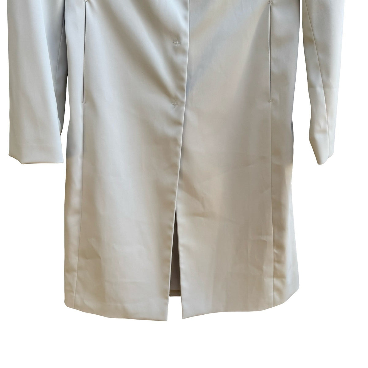 Tahari Minimalist Longline Quiet Luxury Tailored Neutral Blazer Jacket Coat 8