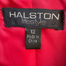 Switch Halston Lifestyle Vintage 70s Red Shirt Dress Womens 12 Shoulder Epaulets Pockes 2 image