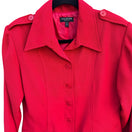 Switch Halston Lifestyle Vintage 70s Red Shirt Dress Womens 12 Shoulder Epaulets Pockes 3 image