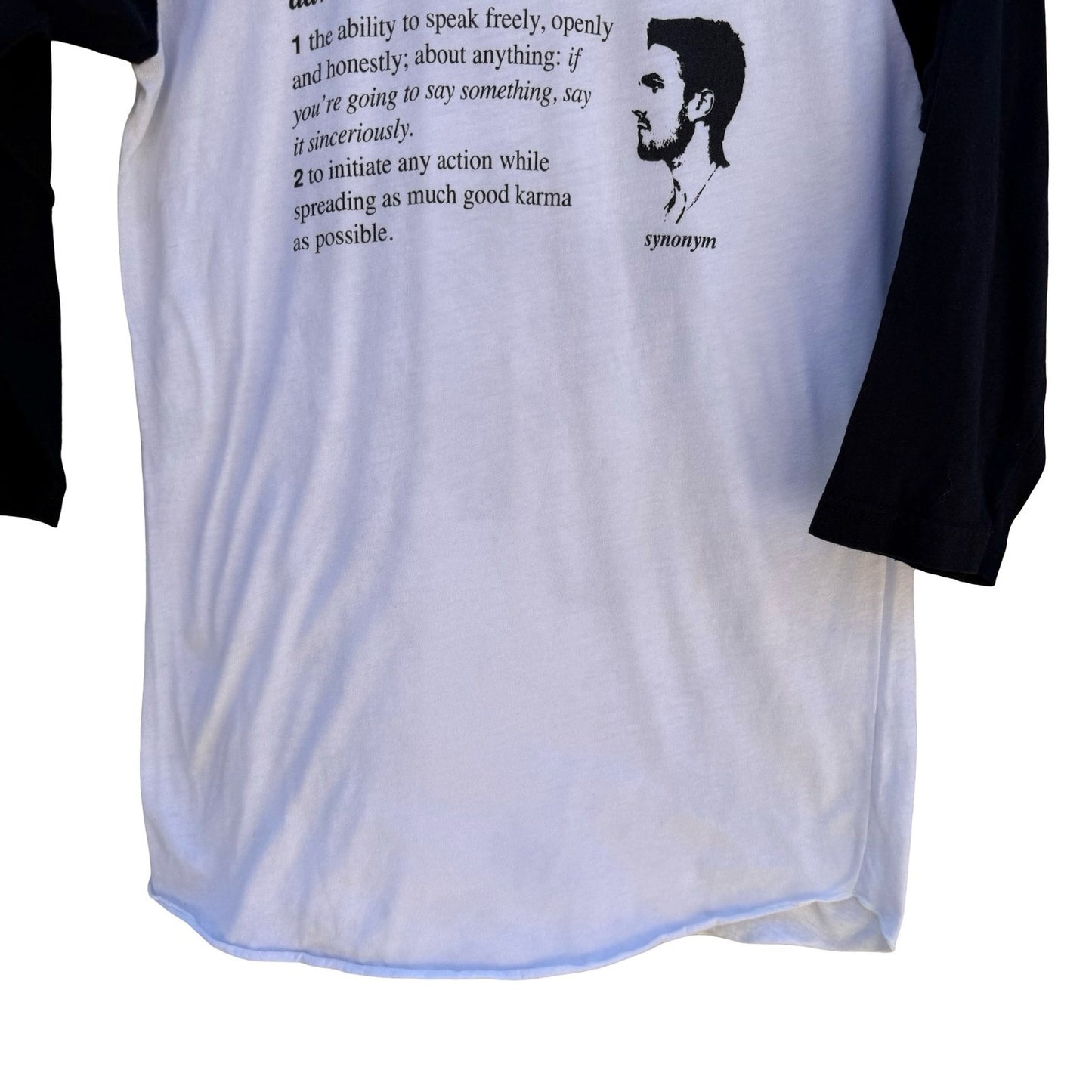 American Apparel Sinceriously Dictionary Art Raglan Indie Baseball Graphic Tee M