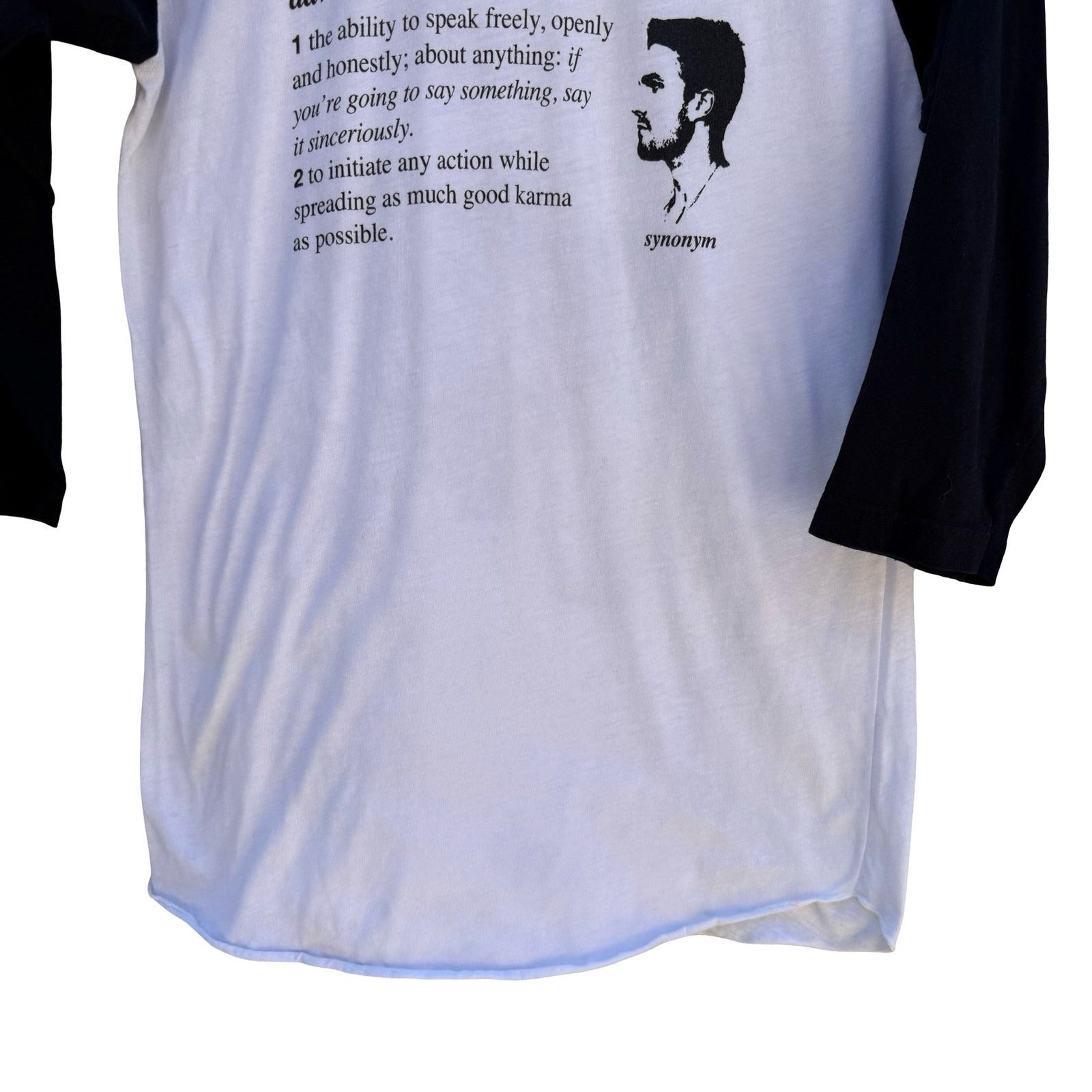 American Apparel Sinceriously Dictionary Art Raglan Indie Baseball Graphic Tee M