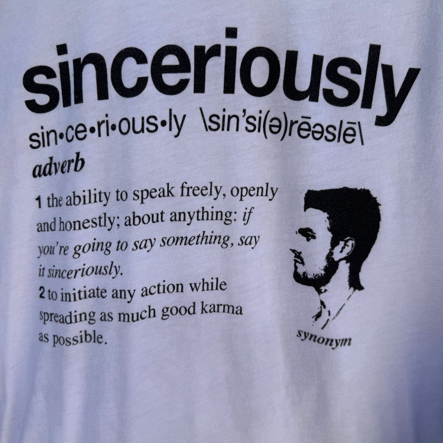 American Apparel Sinceriously Dictionary Art Raglan Indie Baseball Graphic Tee M