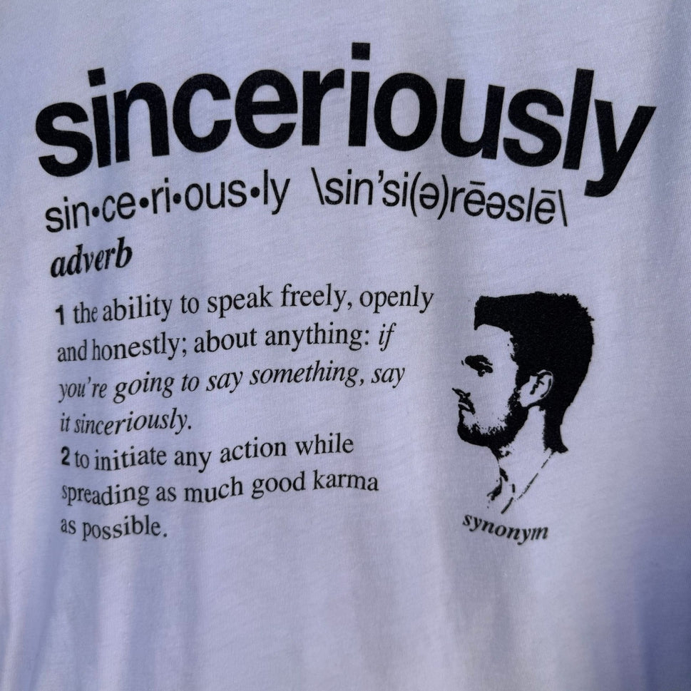 American Apparel Sinceriously Dictionary Art Raglan Indie Baseball Graphic Tee M