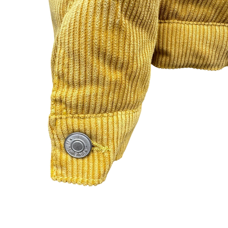 Love Tree Womens Mustard Yellow Western Sherpa Fleece Corduroy Short Jacket Med