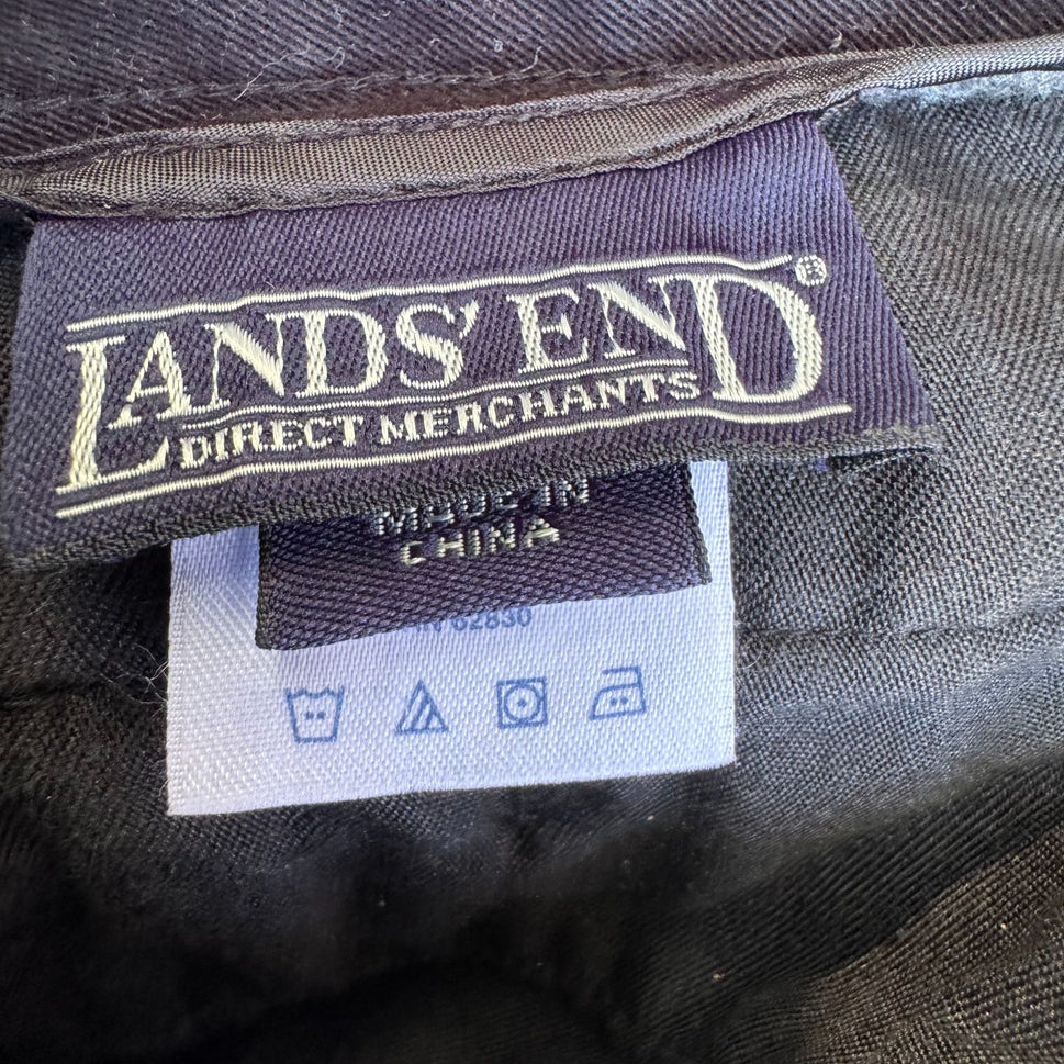 Lands End Vintage 90s Y2K Womens Black Relaxed Fit Chino Capri Pants Casual 14P