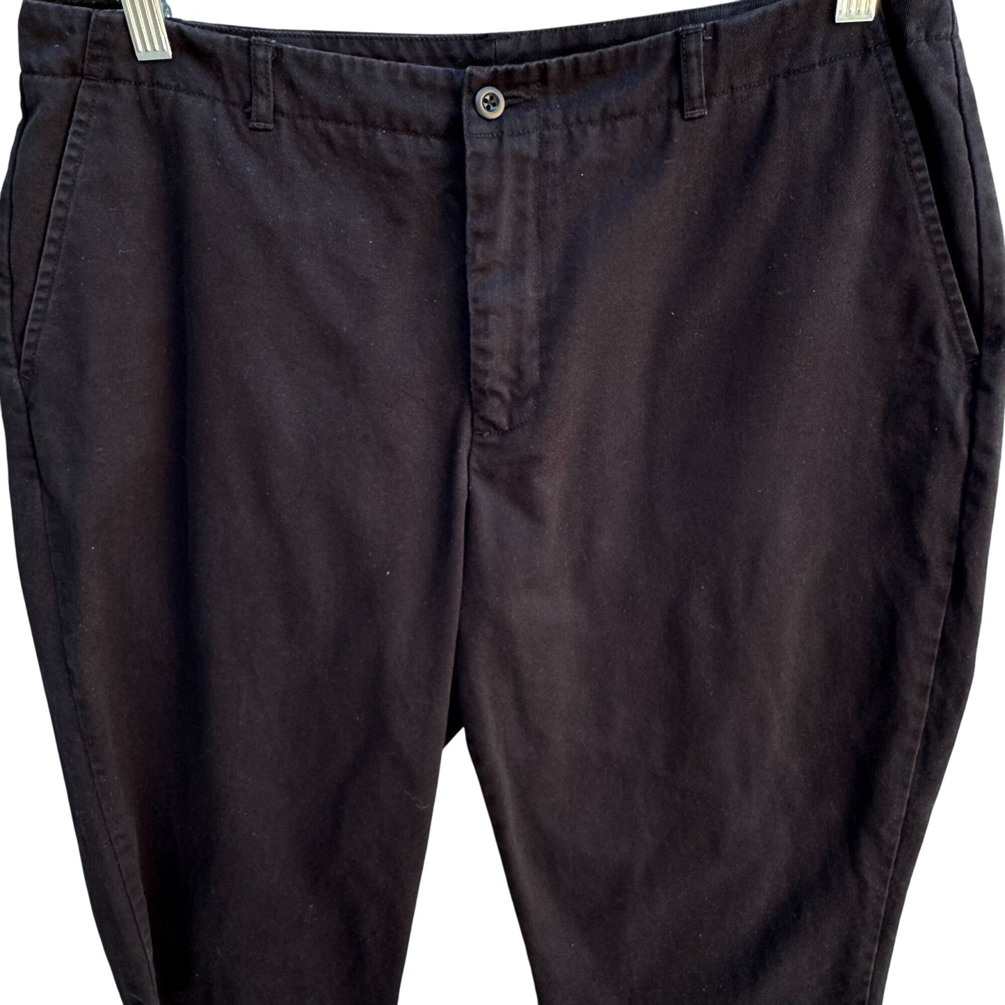 Lands End Vintage 90s Y2K Womens Black Relaxed Fit Chino Capri Pants Casual 14P