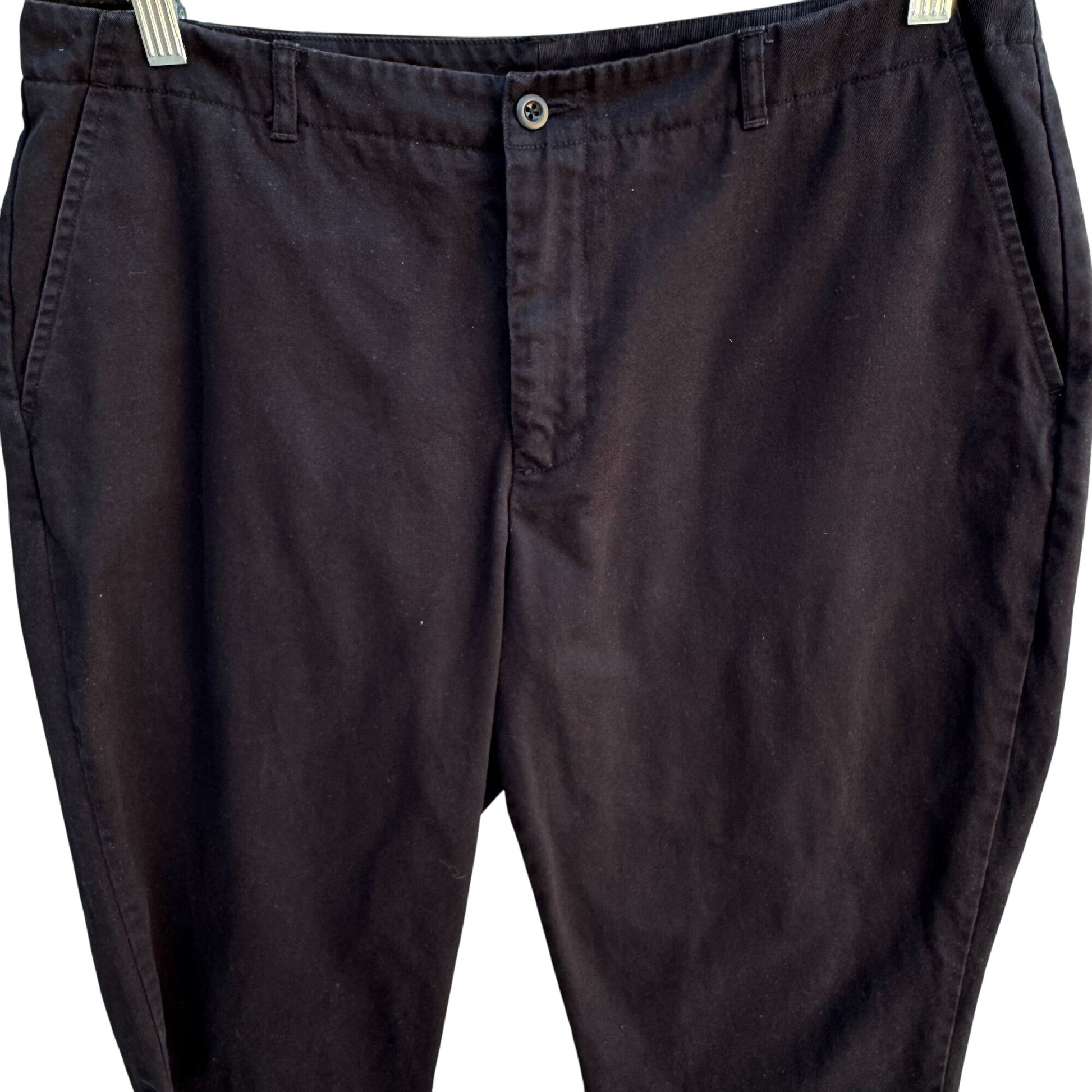 Lands End Vintage 90s Y2K Womens Black Relaxed Fit Chino Capri Pants Casual 14P