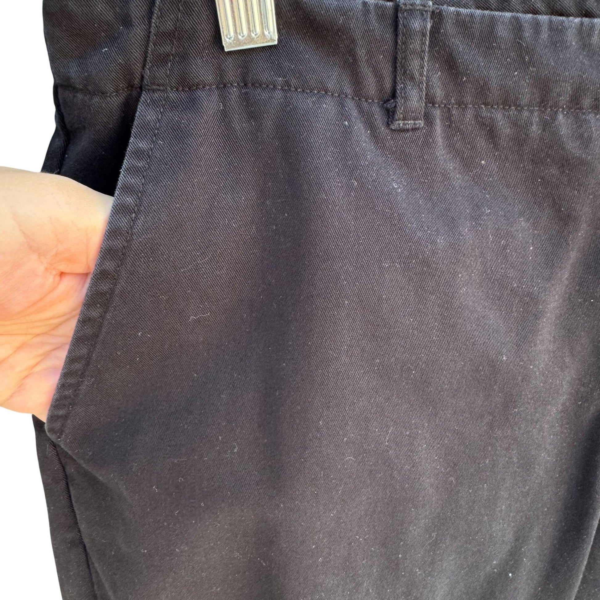 Lands End Vintage 90s Y2K Womens Black Relaxed Fit Chino Capri Pants Casual 14P