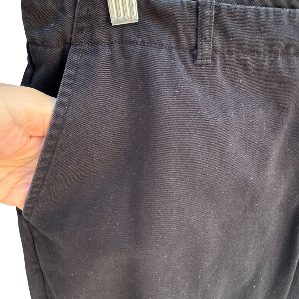 Lands End Vintage 90s Y2K Womens Black Relaxed Fit Chino Capri Pants Casual 14P