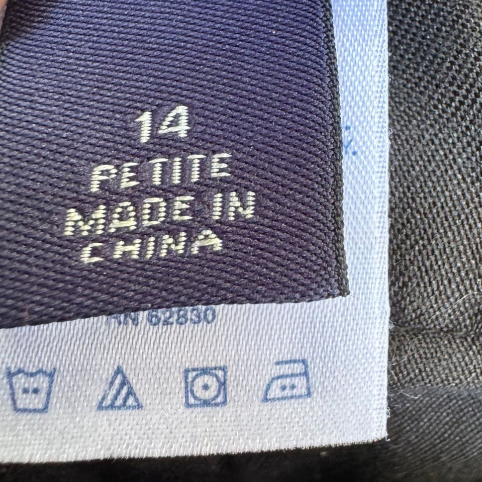 Lands End Vintage 90s Y2K Womens Black Relaxed Fit Chino Capri Pants Casual 14P