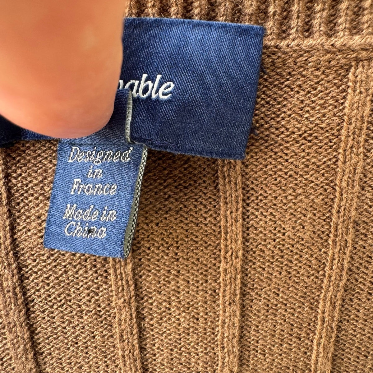 Faconnable Silk Cashmere Blend Preppy Ribbed V-Neck Sweater Vest Brown Mens XL