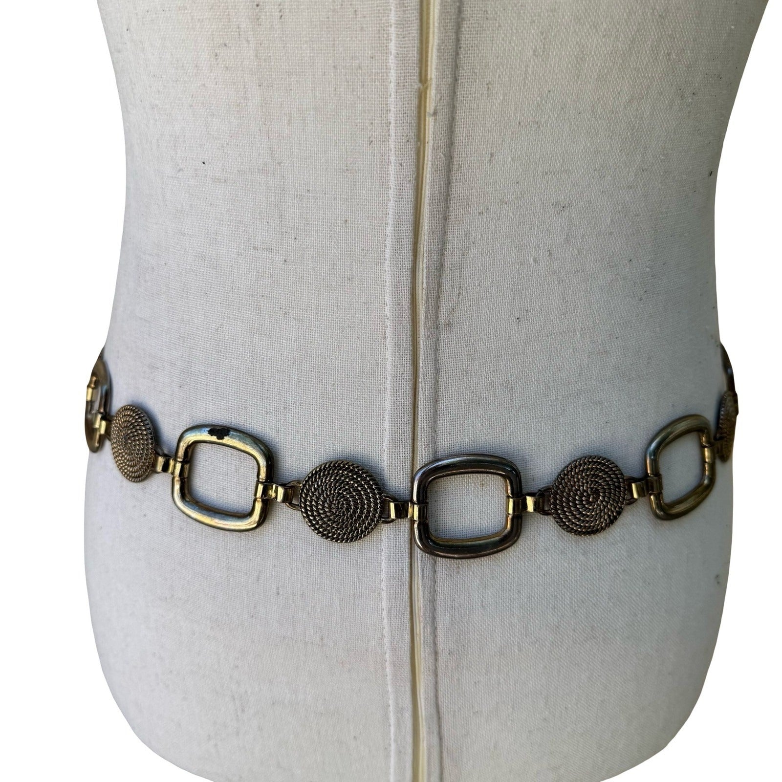 Vintage Y2K 90s Boho Steampunk Renaissance Whimsigoth Chain Link Statement Belt