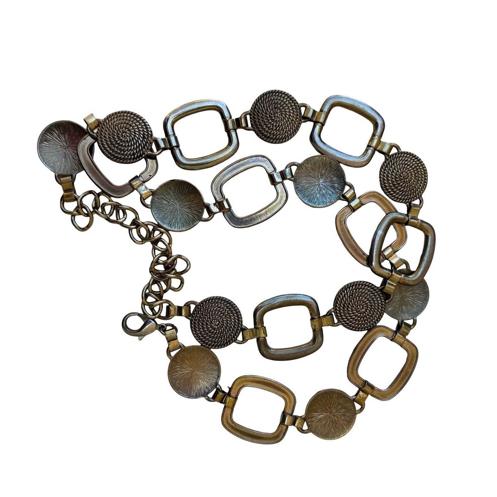 Vintage Y2K 90s Boho Steampunk Renaissance Whimsigoth Chain Link Statement Belt