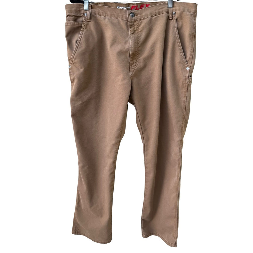 Dickies DP802SBD Flex Tough Max Duck Carpenter Workwear Pants Brown Mens 38x32