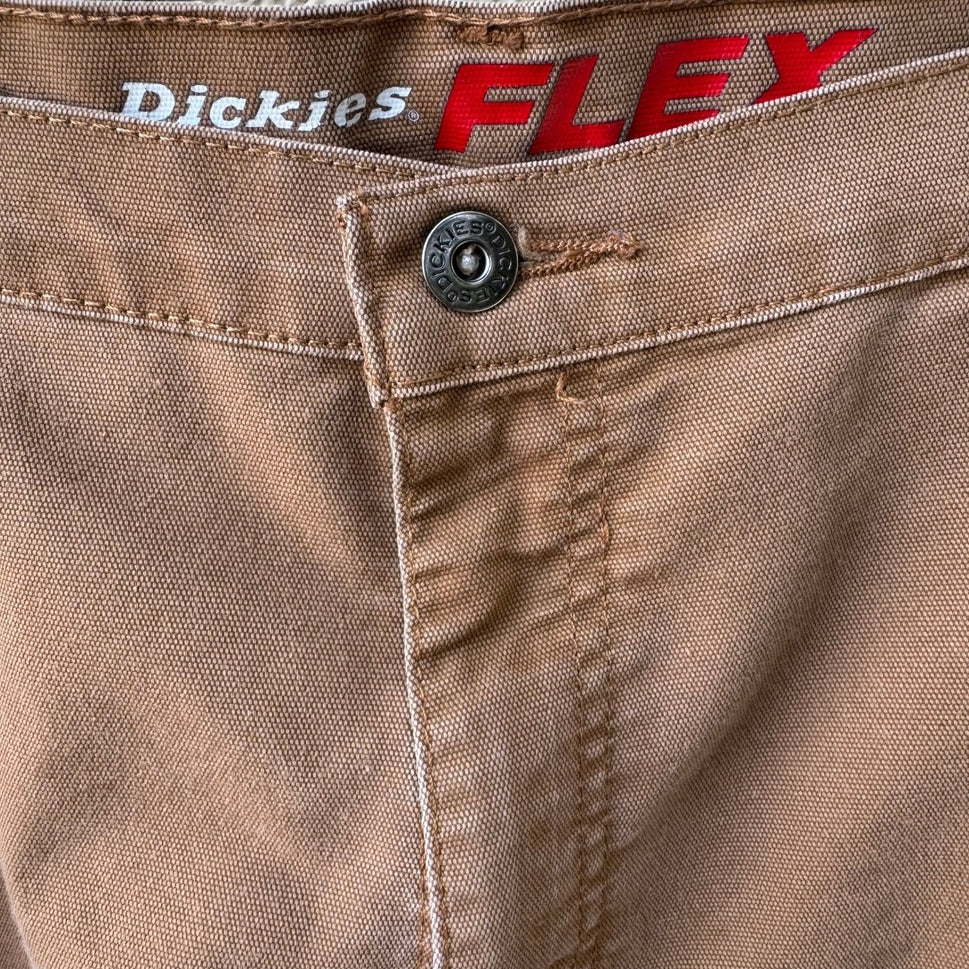 Dickies DP802SBD Flex Tough Max Duck Carpenter Workwear Pants Brown Mens 38x32