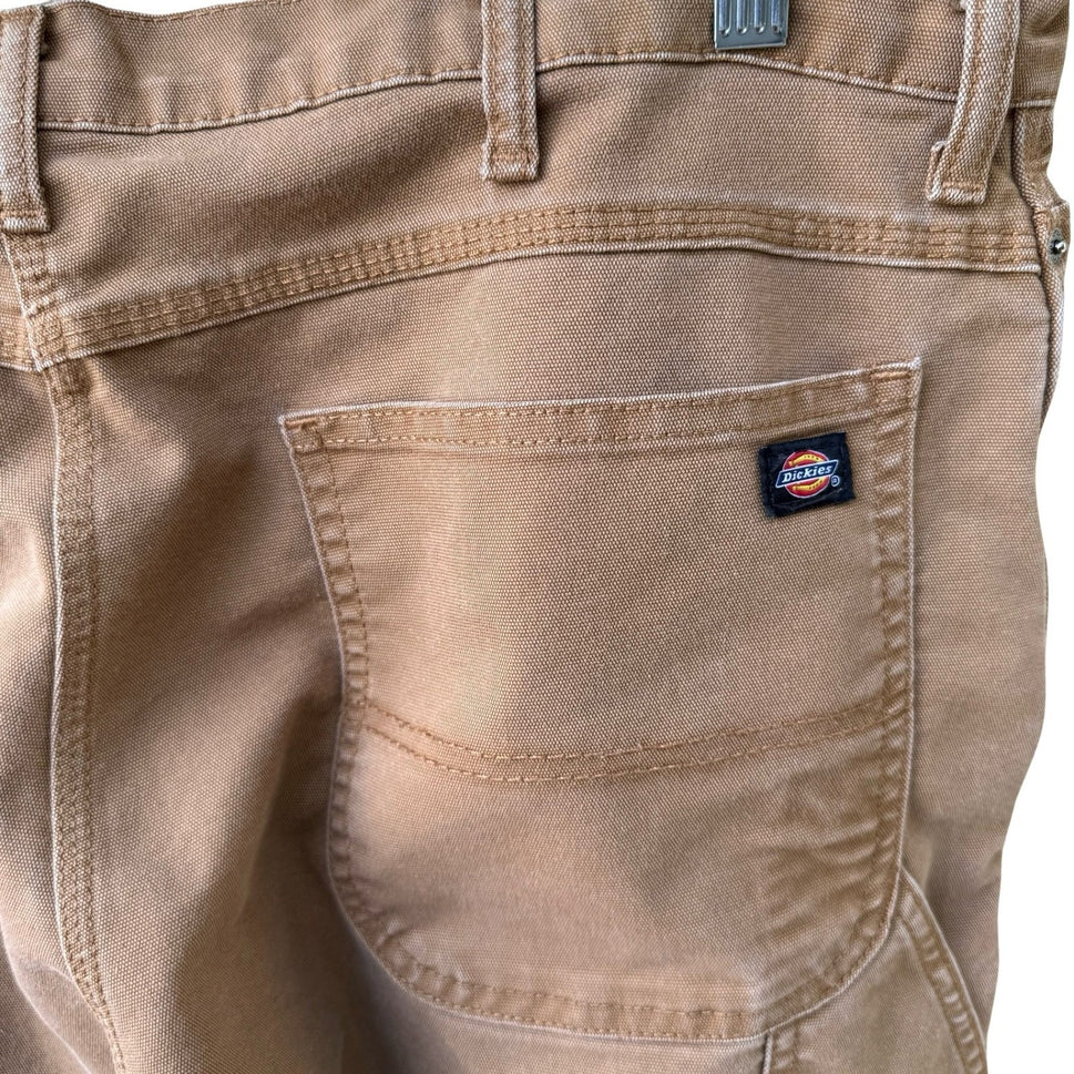 Dickies DP802SBD Flex Tough Max Duck Carpenter Workwear Pants Brown Mens 38x32