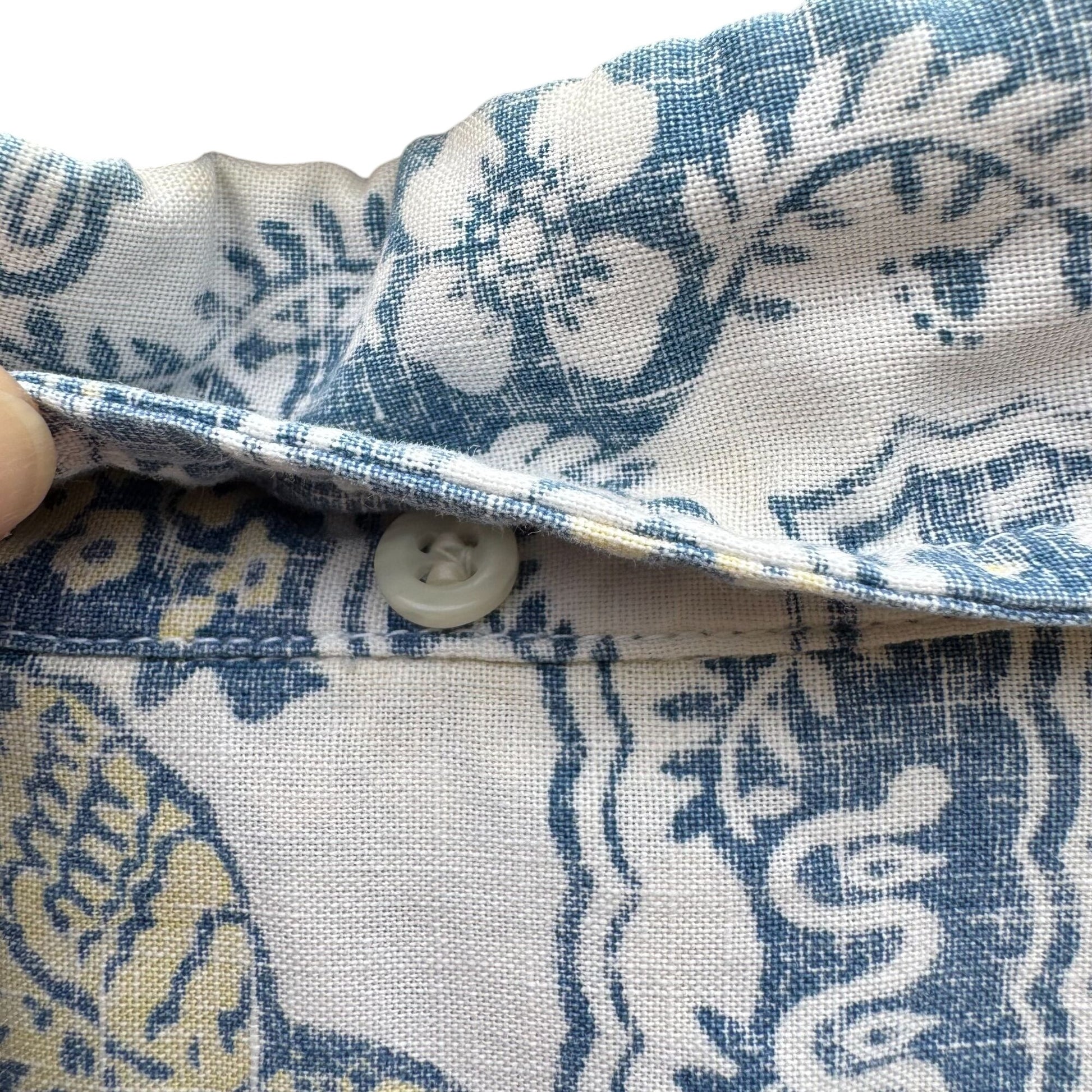 Reyn Spooner Vintage Mens Blue Hawaiian Lahain Sailor Button-Up Shirt Gold Label