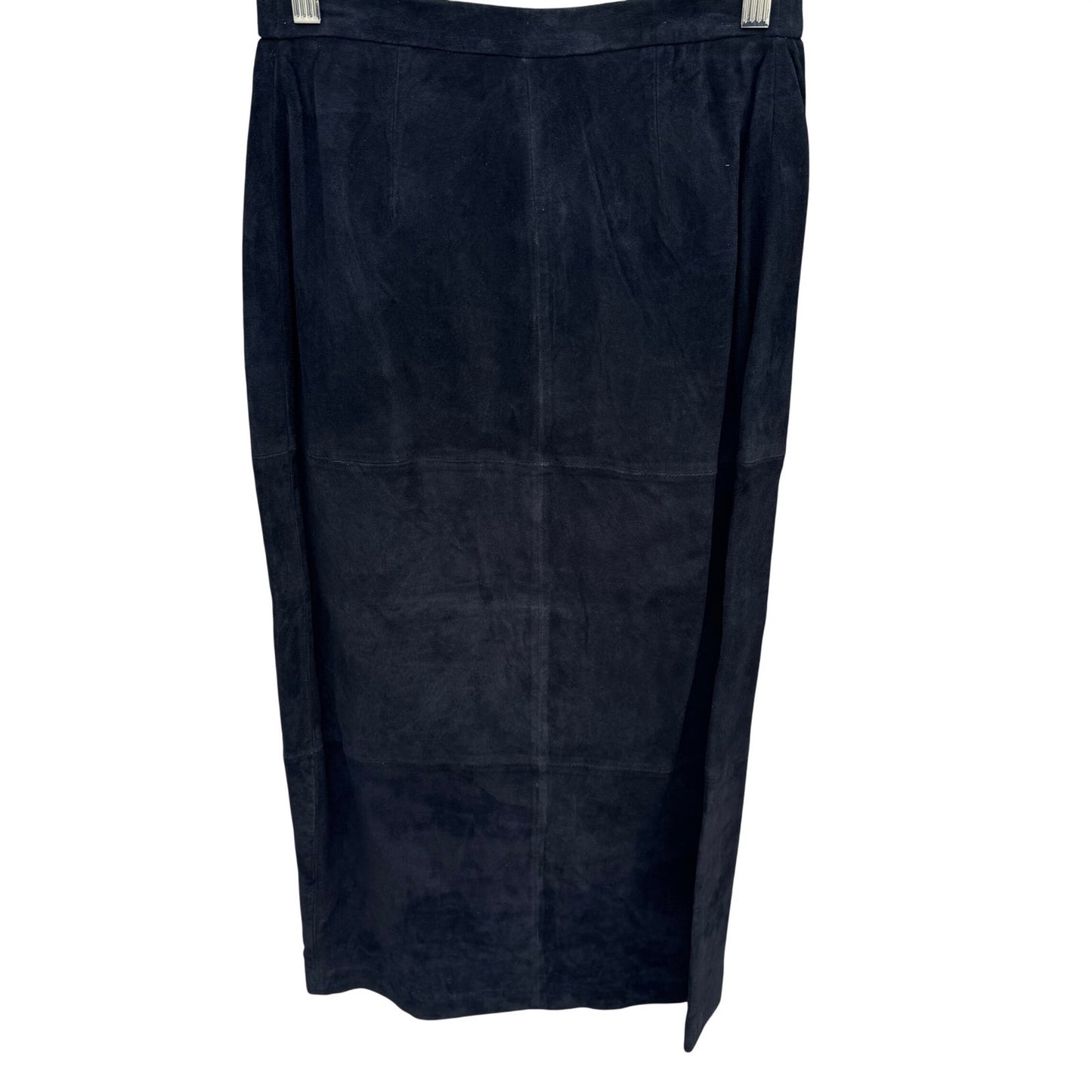 Terry Lewis Classic Luxuries Black Suede Leather Maxi Skirt T5019-001 Womens 6P