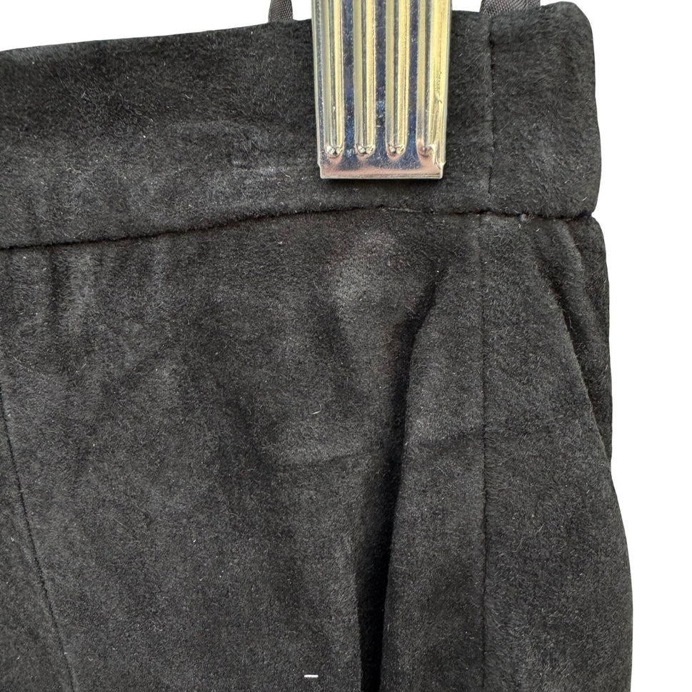 Terry Lewis Classic Luxuries Black Suede Leather Maxi Skirt T5019-001 Womens 6P