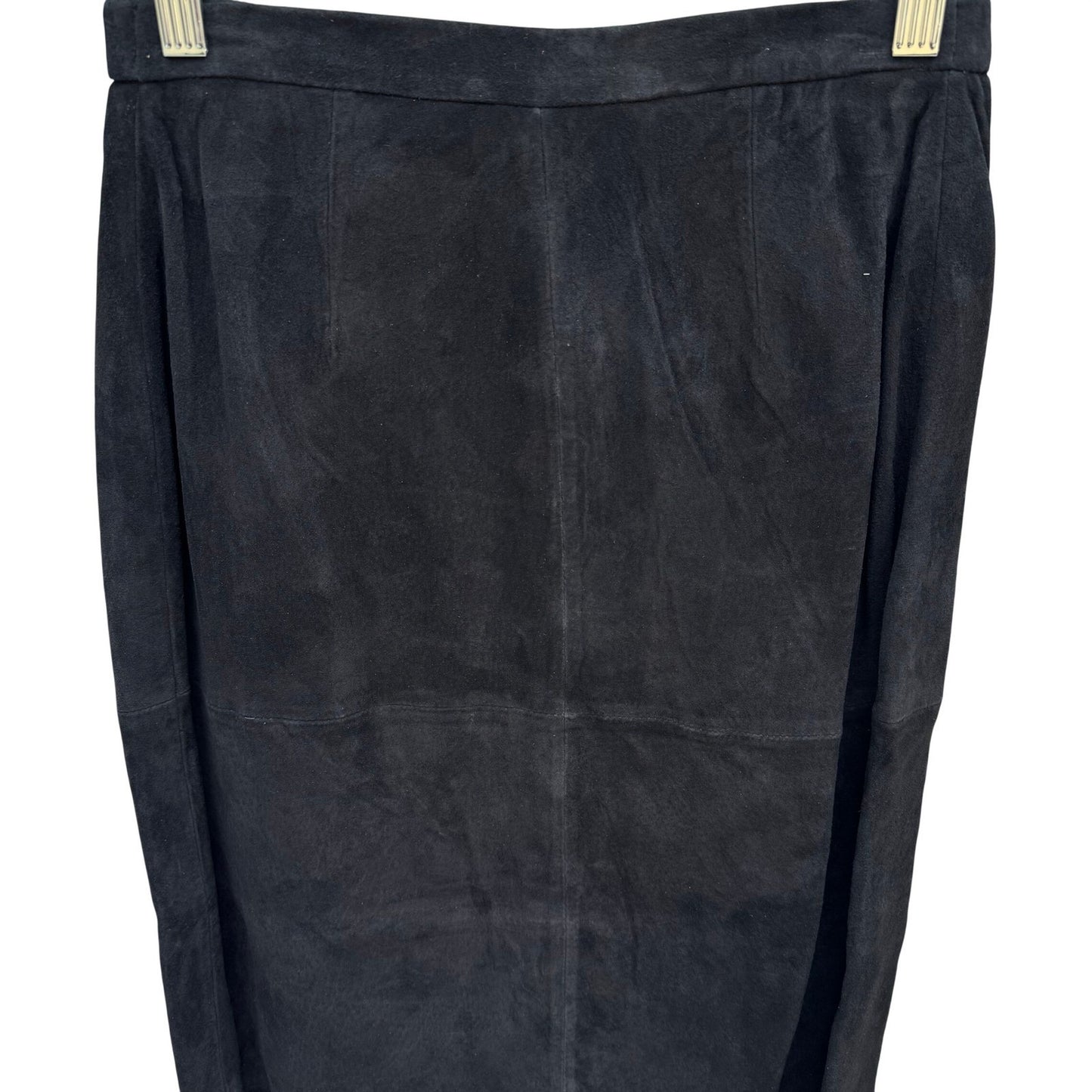 Terry Lewis Classic Luxuries Black Suede Leather Maxi Skirt T5019-001 Womens 6P