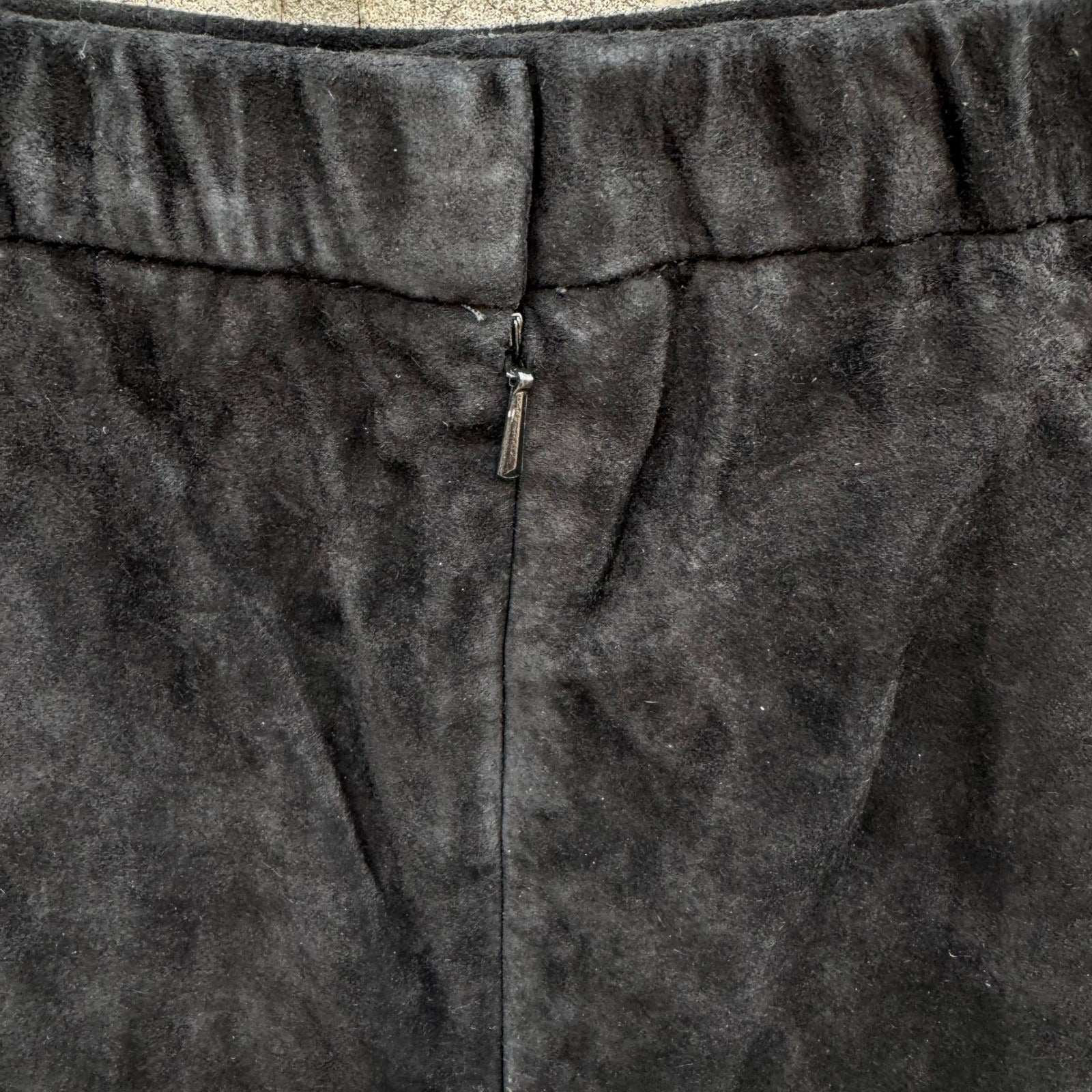 Terry Lewis Classic Luxuries Black Suede Leather Maxi Skirt T5019-001 Womens 6P
