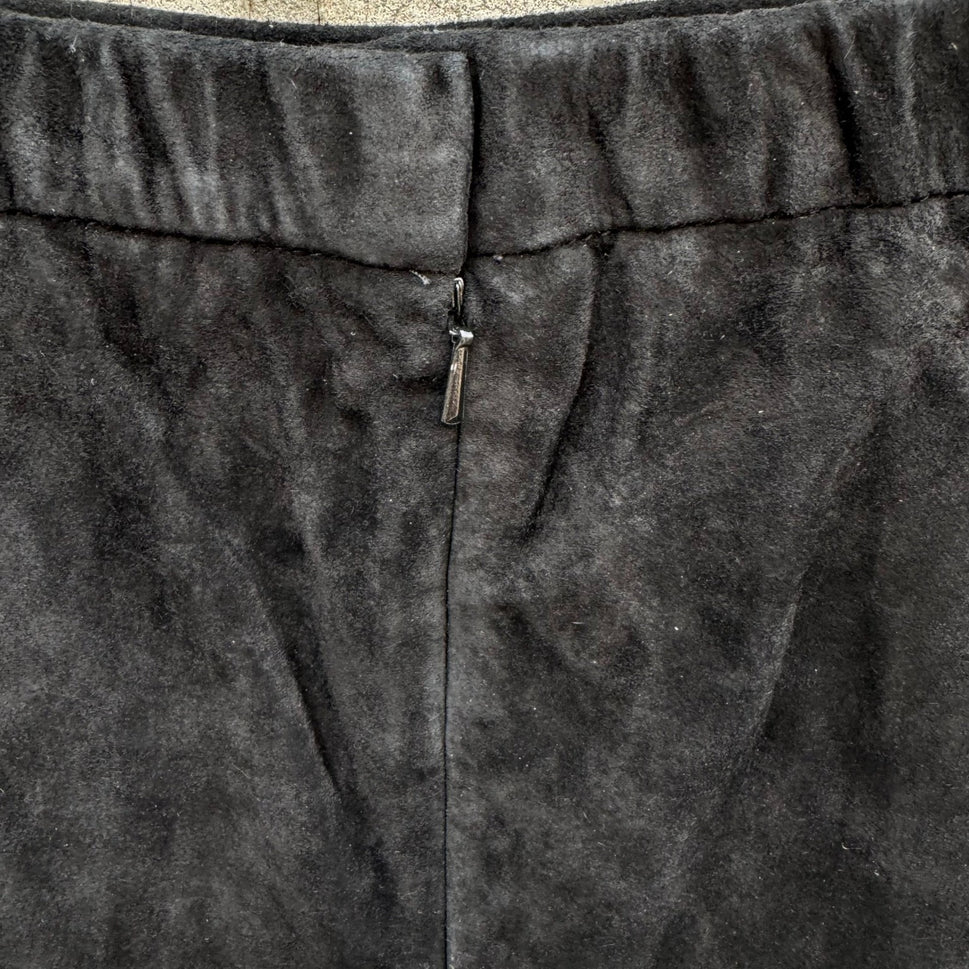 Terry Lewis Classic Luxuries Black Suede Leather Maxi Skirt T5019-001 Womens 6P