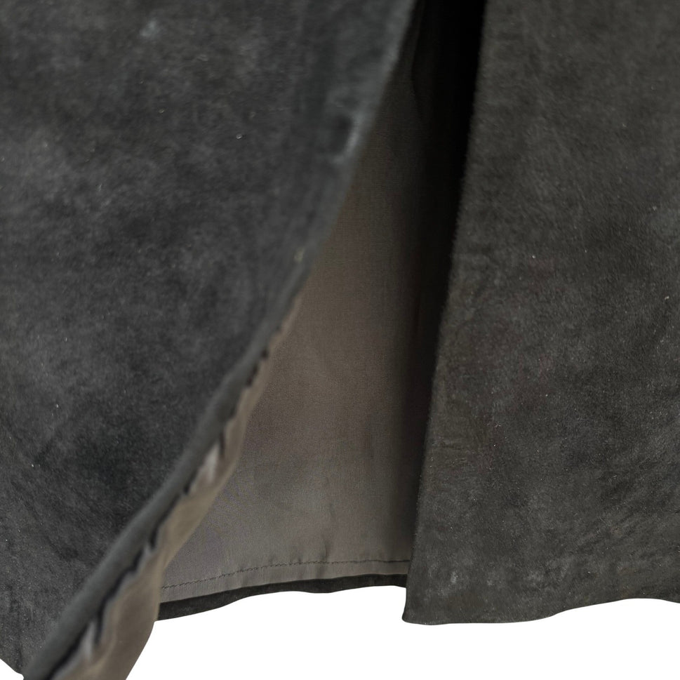 Terry Lewis Classic Luxuries Black Suede Leather Maxi Skirt T5019-001 Womens 6P