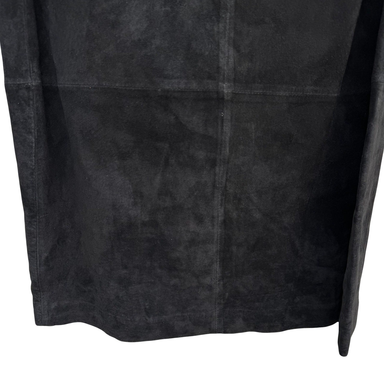 Terry Lewis Classic Luxuries Black Suede Leather Maxi Skirt T5019-001 Womens 6P