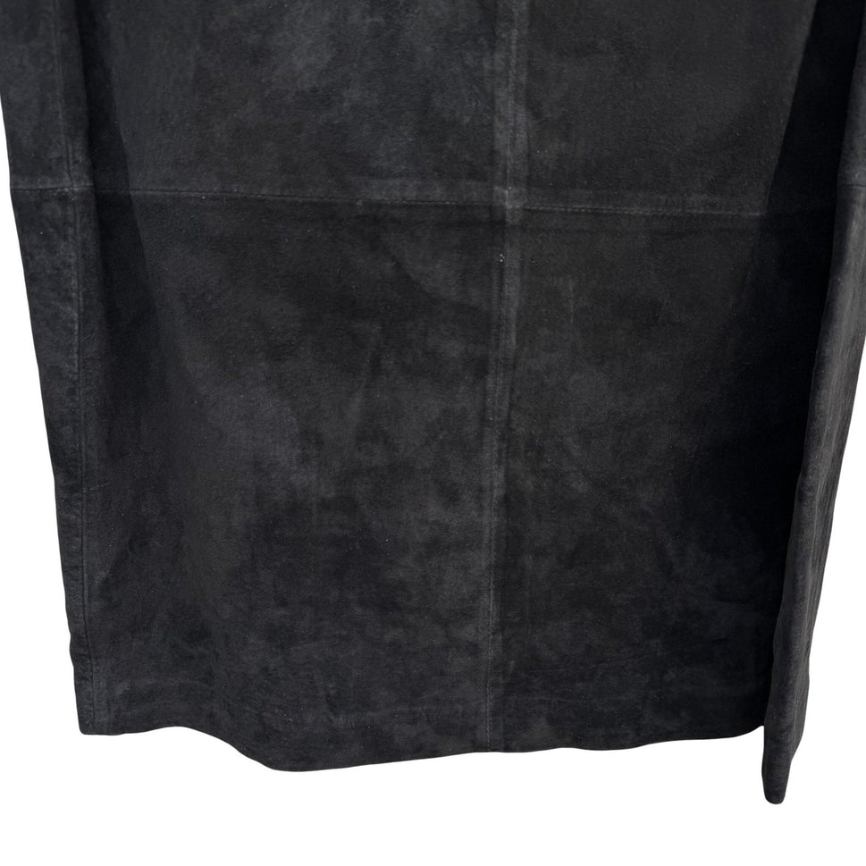 Terry Lewis Classic Luxuries Black Suede Leather Maxi Skirt T5019-001 Womens 6P