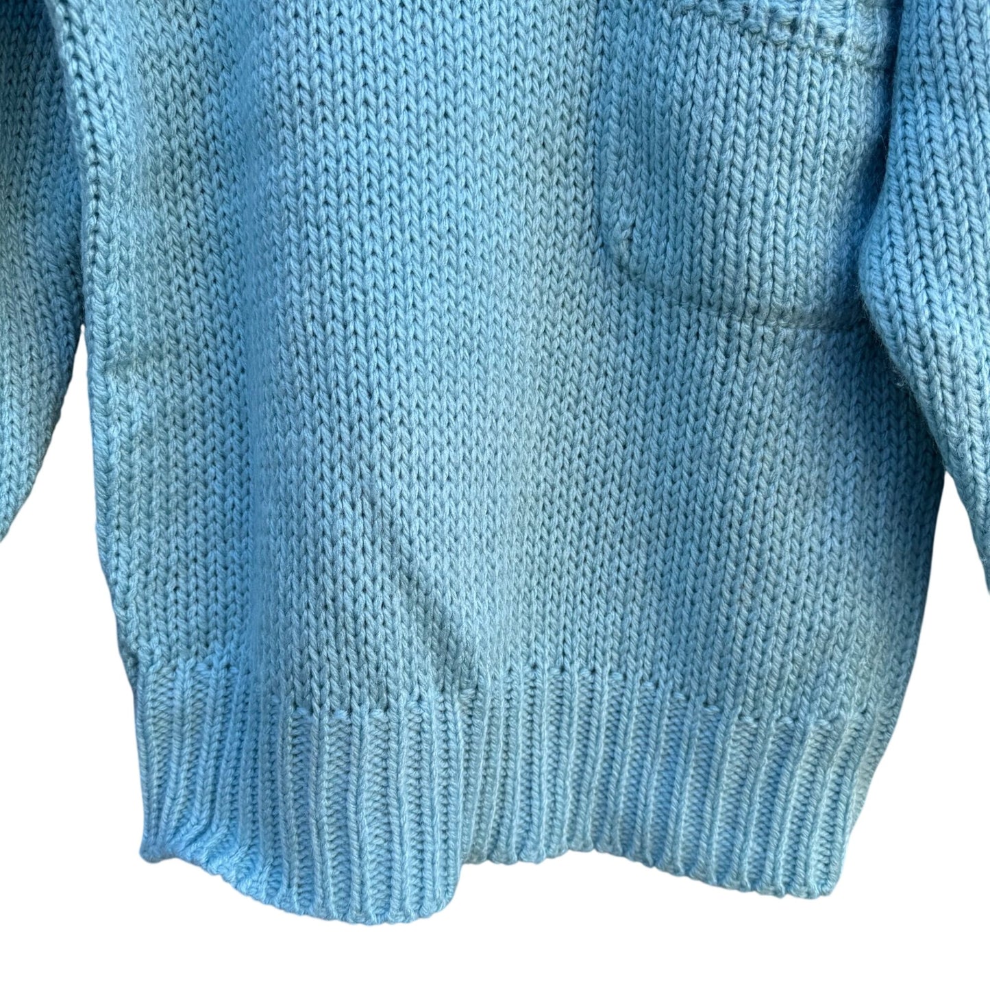 Susann D Vintage Womens Blue Chunky Knit Turtleneck Sweater Oversized Pocket S