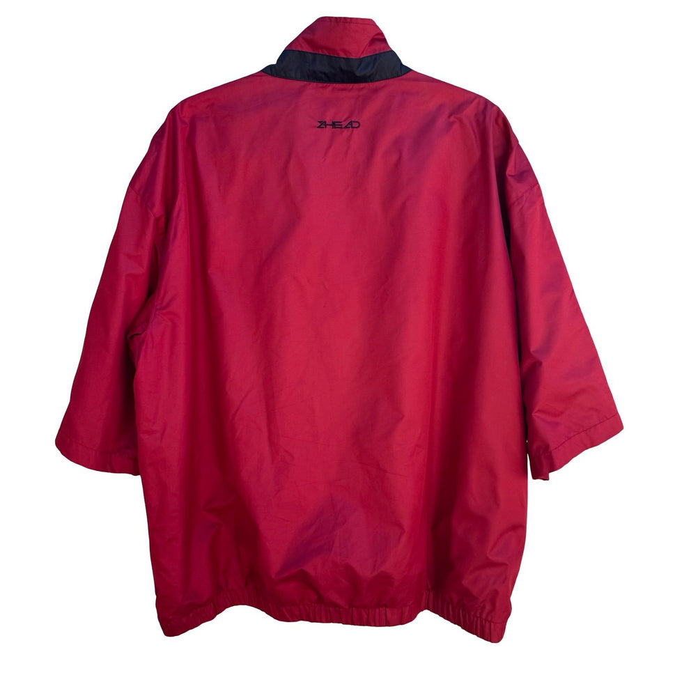 Ahead Authentics Gorpcore Red Athleisure Golf Windshirt Pullover Sporty Mens L