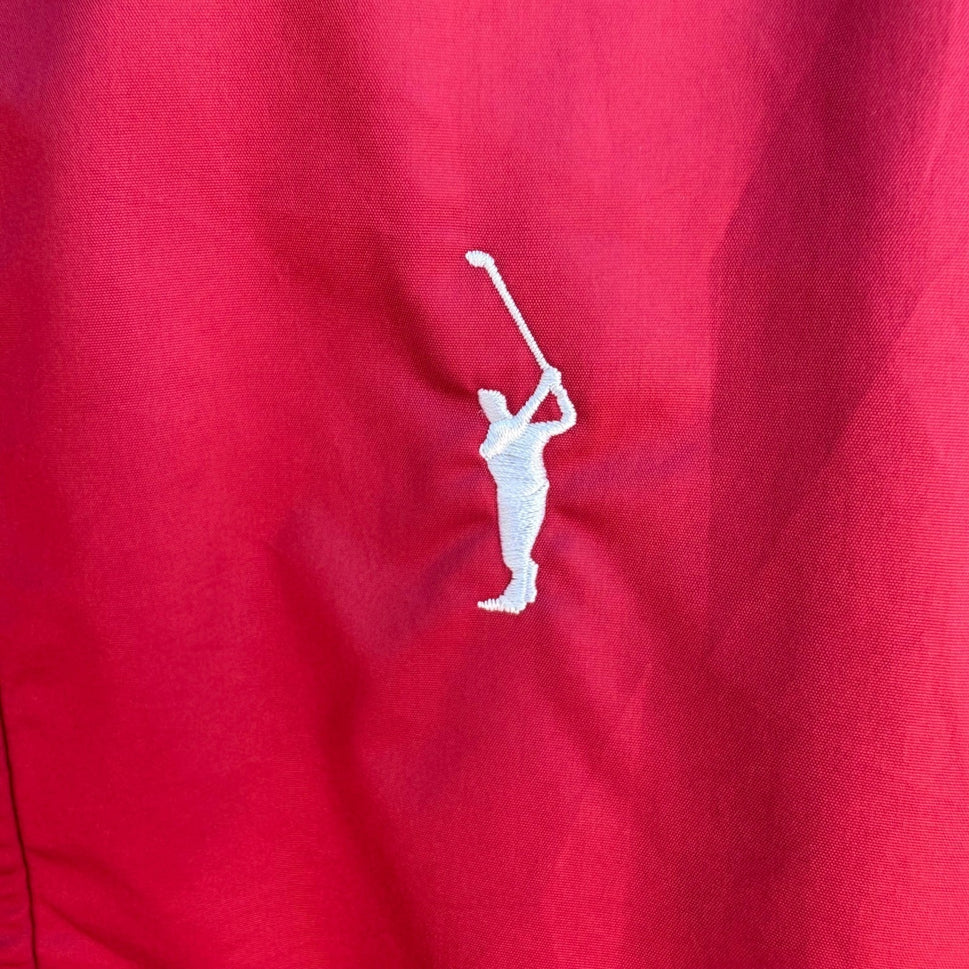 Ahead Authentics Gorpcore Red Athleisure Golf Windshirt Pullover Sporty Mens L