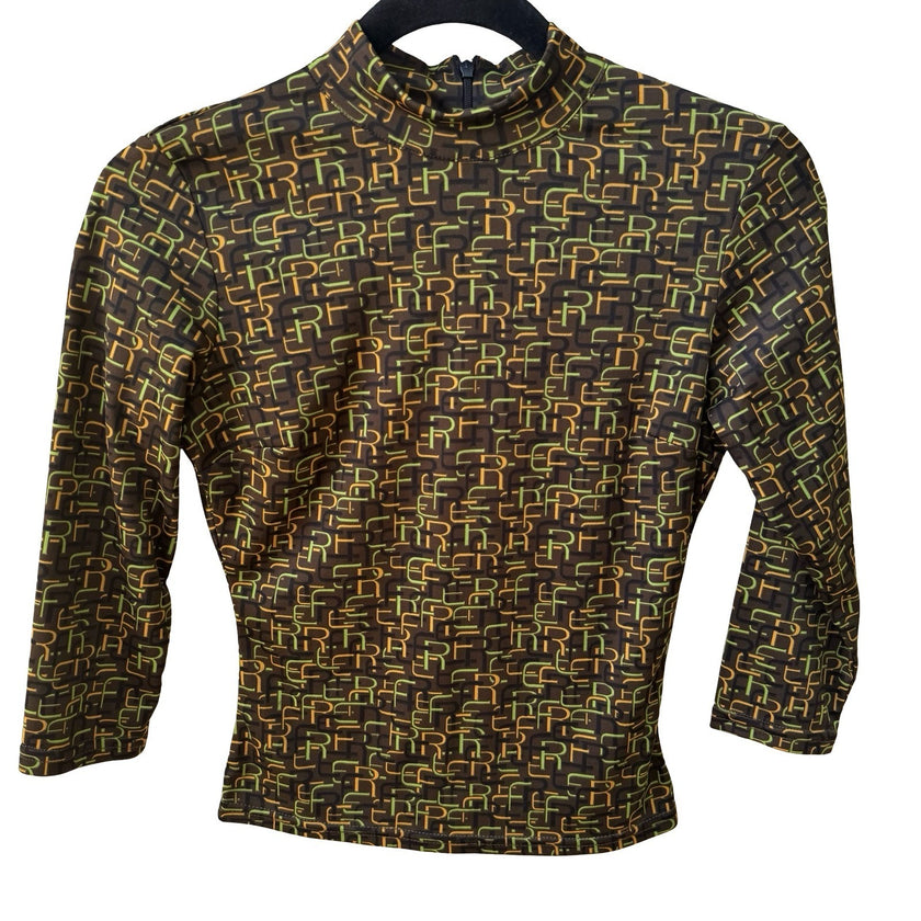 Protect Our Nature French Vintage Y2K Cyber Streetwear Mod Mock Neck Crop Top