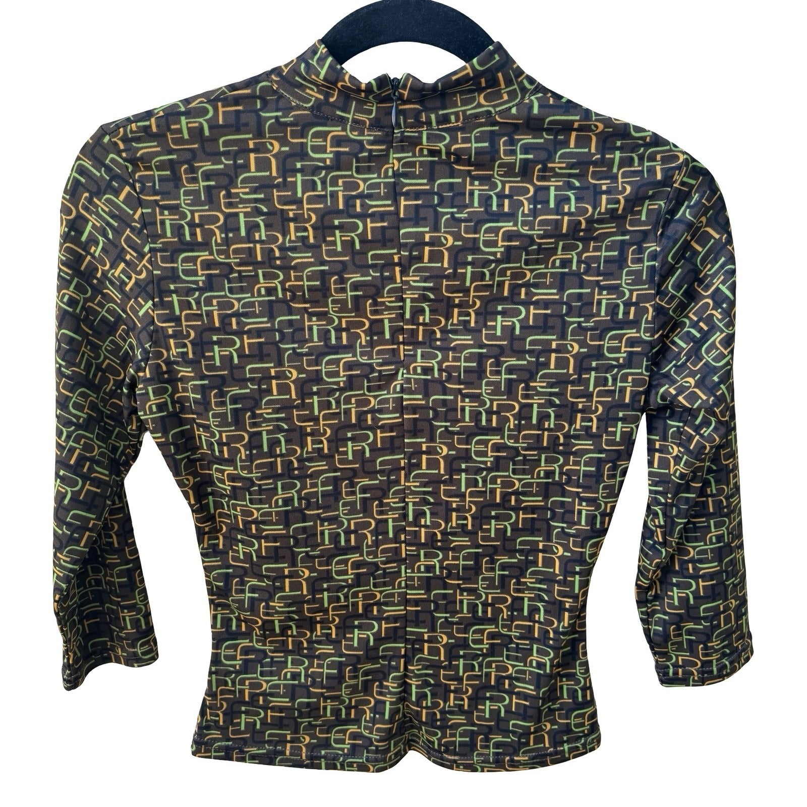 Protect Our Nature French Vintage Y2K Cyber Streetwear Mod Mock Neck Crop Top