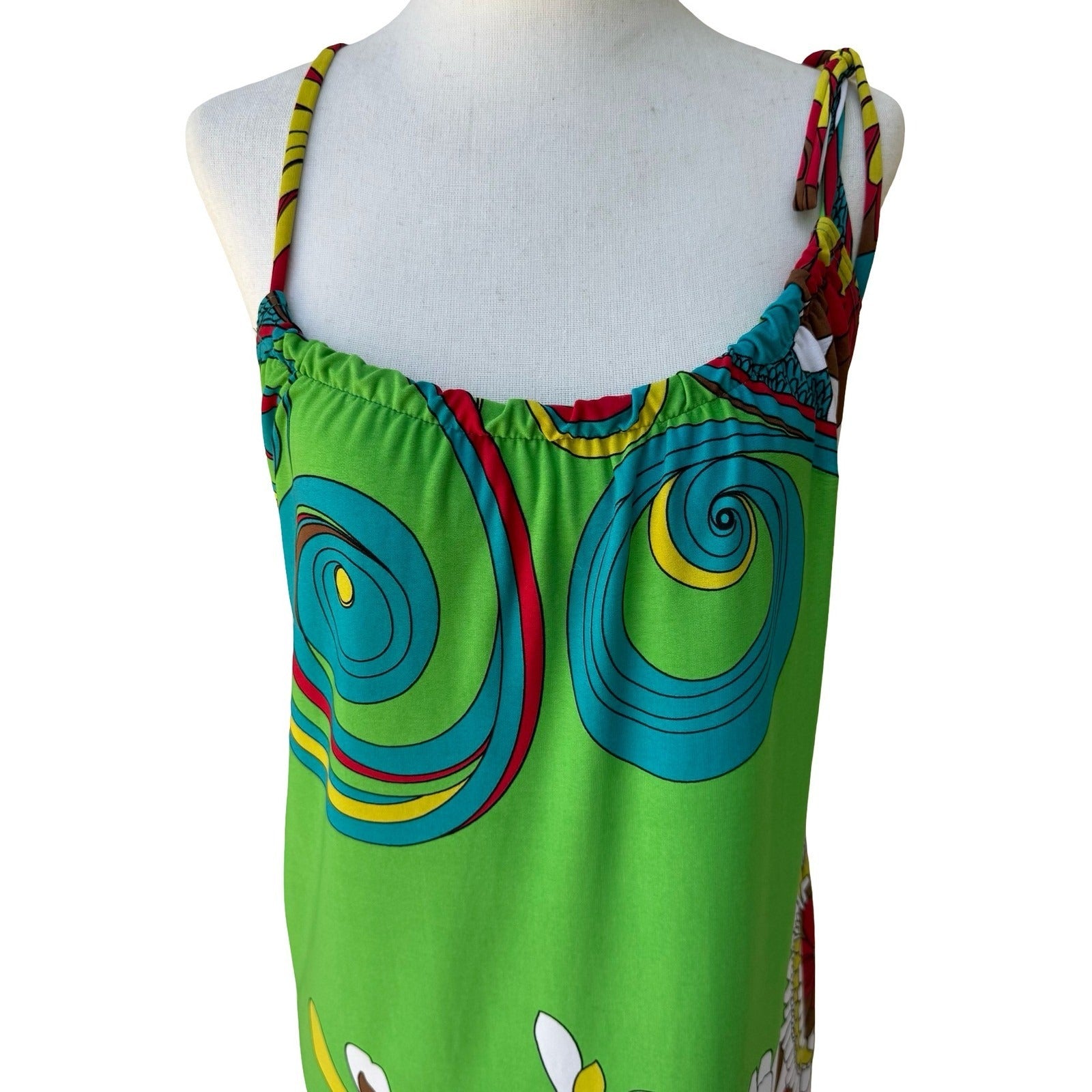As U Wish Y2K Psychedelic Mod Festival Groovy Boho Dopamine Floral Mini Dress S