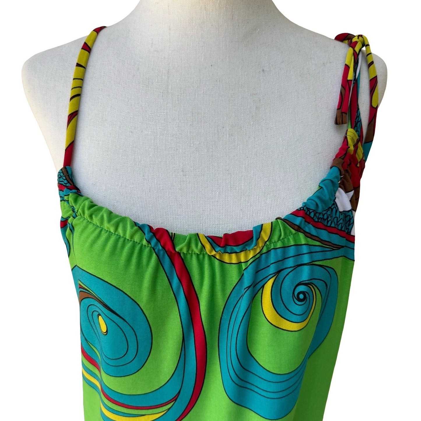 As U Wish Y2K Psychedelic Mod Festival Groovy Boho Dopamine Floral Mini Dress S