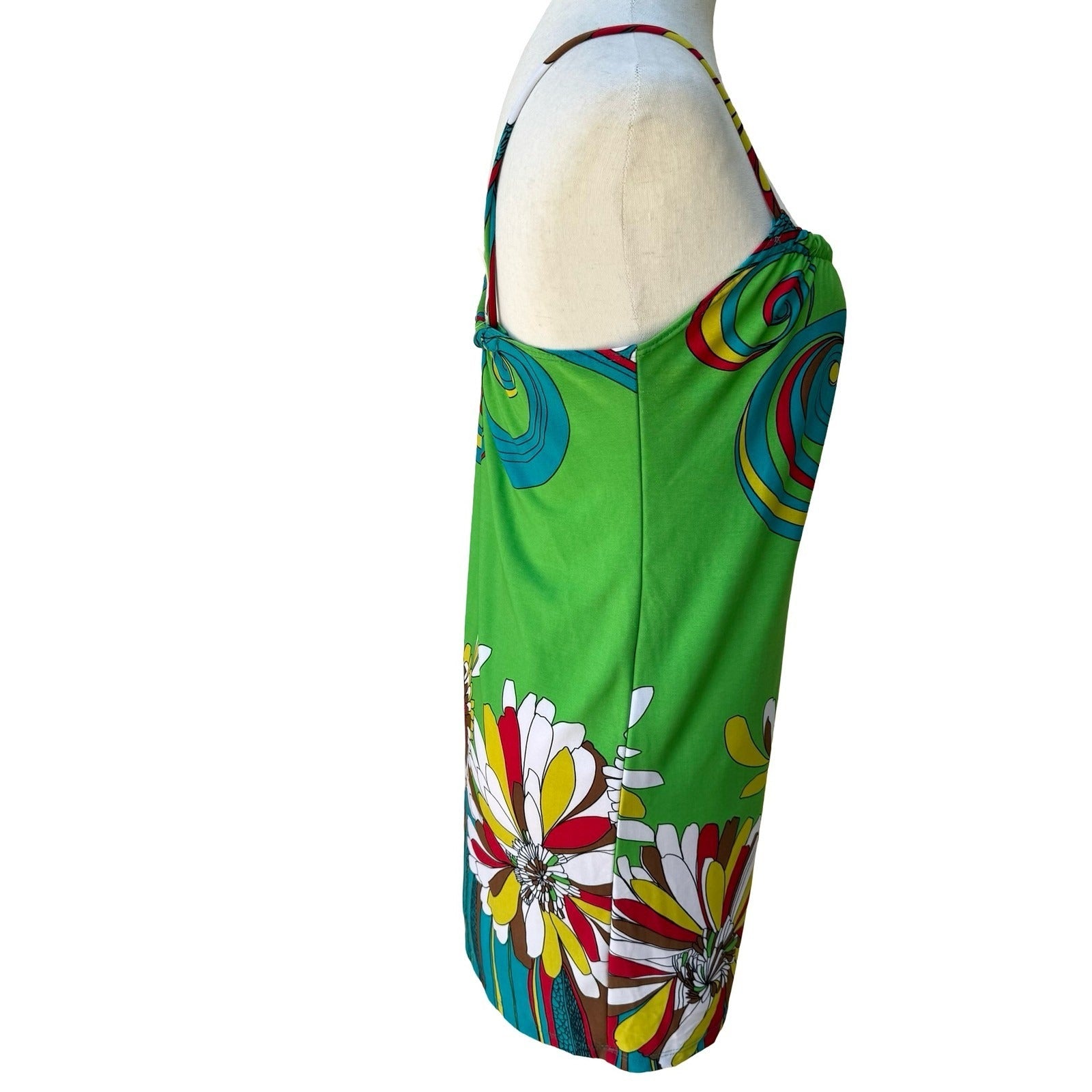 As U Wish Y2K Psychedelic Mod Festival Groovy Boho Dopamine Floral Mini Dress S