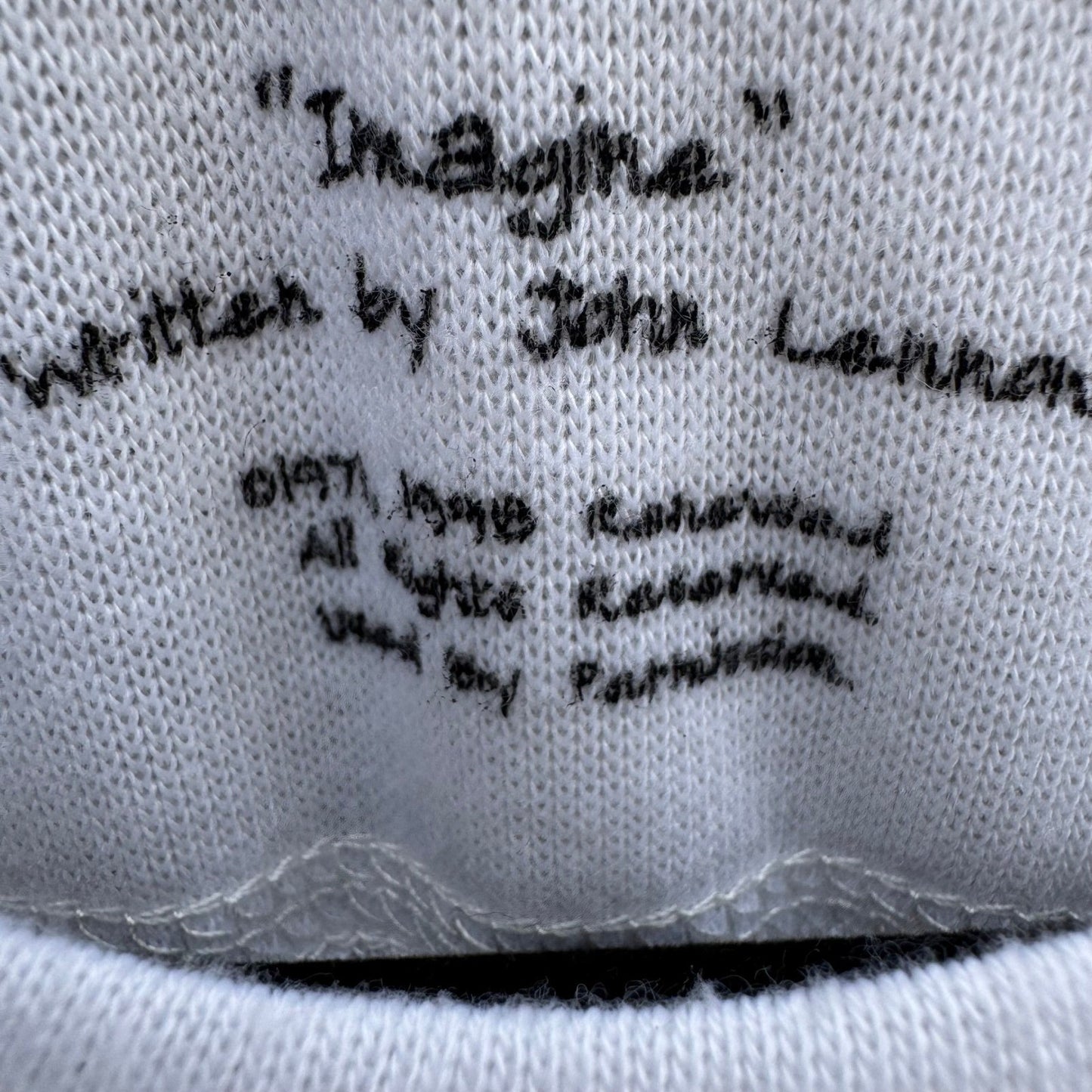 Lyric Culture John Lennon Imagine Graphic Long Sleeve Top White Medium USA Made